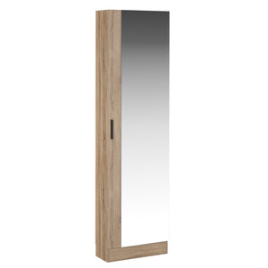 Schuhschrank mit Spiegel KALME 50 x 20 x 180 cm braun