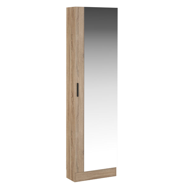 Schuhschrank mit Spiegel KALME 50 x 20 x 180 cm braun