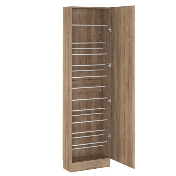 Schuhschrank mit Spiegel KALME 50 x 20 x 180 cm braun