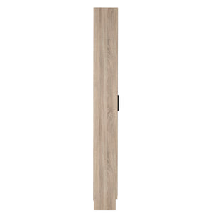 Schuhschrank mit Spiegel KALME 50 x 20 x 180 cm braun