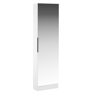 Schuhschrank mit Spiegel SLANDO 50 x 20 x 180 cm weiss