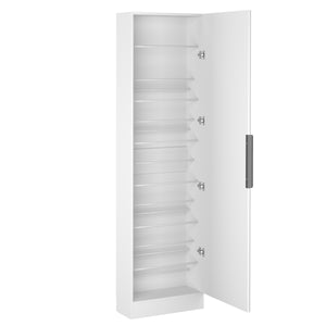 Schuhschrank mit Spiegel SLANDO 50 x 20 x 180 cm weiss