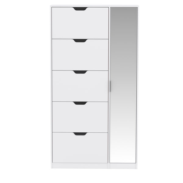 Schuhschrank mit Spiegel weiss