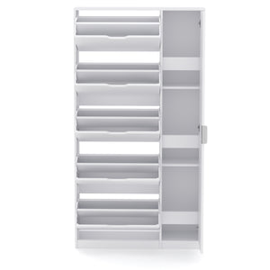 Schuhschrank mit Spiegel weiss
