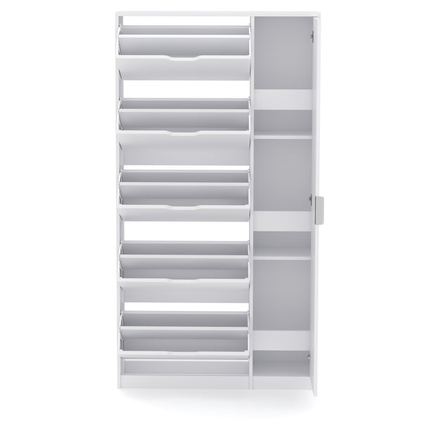 Schuhschrank mit Spiegel weiss