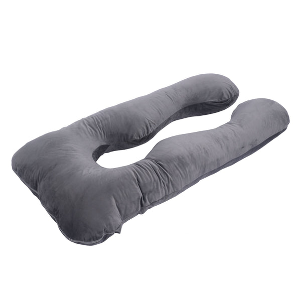 Schwangerschaftskissen Stillkissen U-Form 140 x 70 cm anthrazit