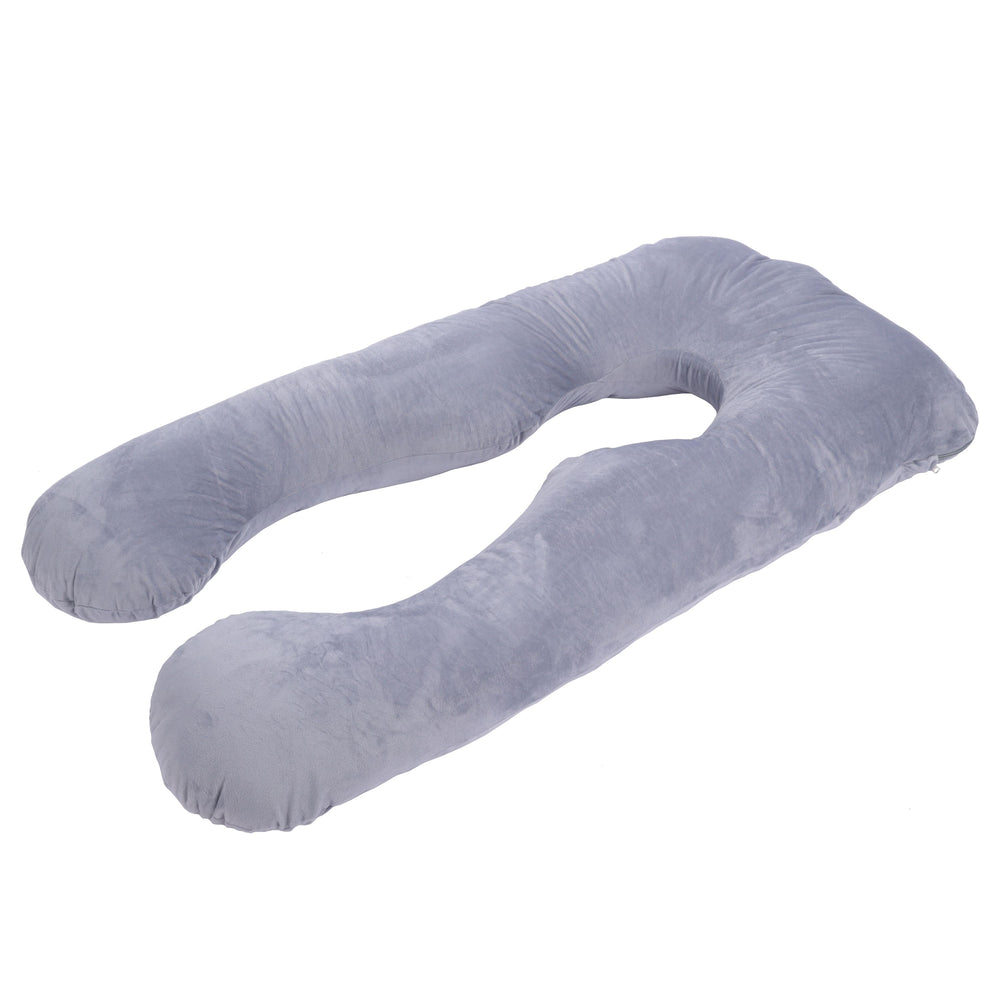Cuscino per la gravidanza, cuscino per l'allattamento, a forma di U, 140 x 70 cm, grigio