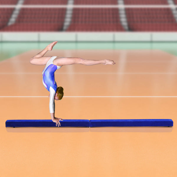 Balance beam 210cm, foldable gymnastic beam, blue