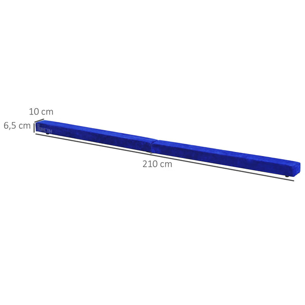 Balance beam 210cm, foldable gymnastic beam, blue