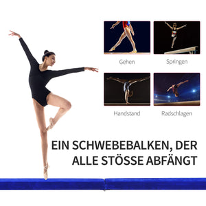 Balance beam 210cm, foldable gymnastic beam, blue