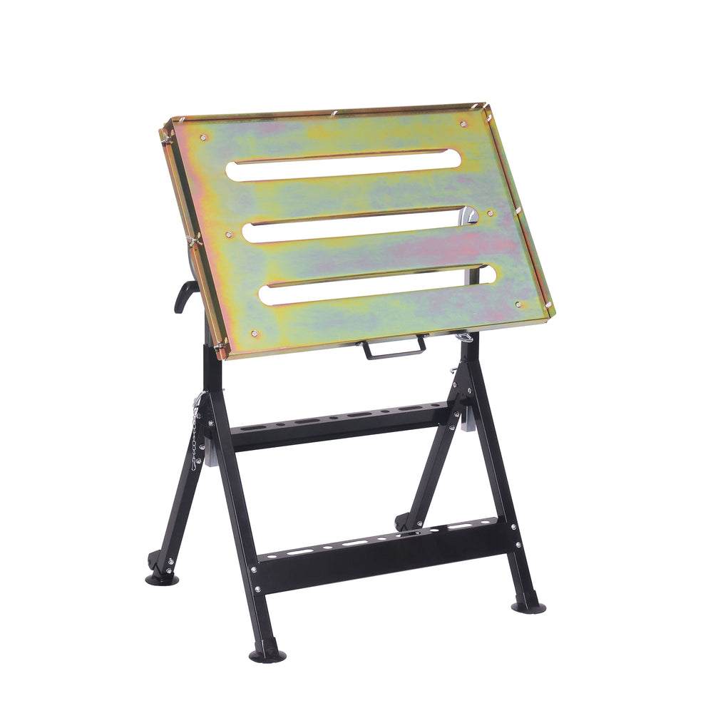 Folding metal welding table, 78 x 59 x 78 cm