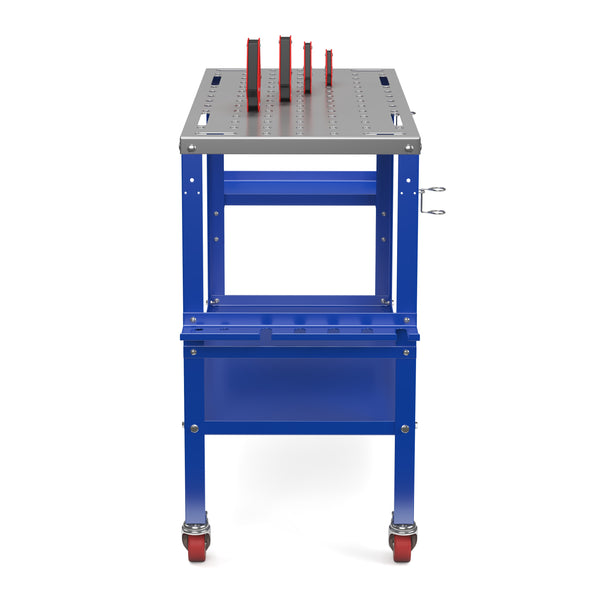 Schweisstisch mit Rollen 128 x 55 x 88 cm blau