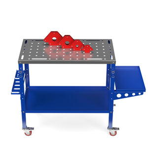 Schweisstisch mit Rollen 128 x 55 x 88 cm blau