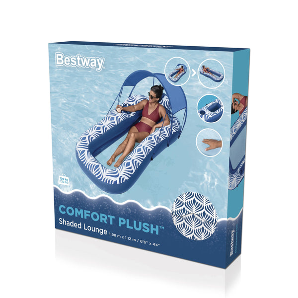 Schwimmliege Comfort Plush mit Sonnenschutzdach 190 x 104 cm