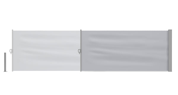 Side awning 100 x 400 cm gray