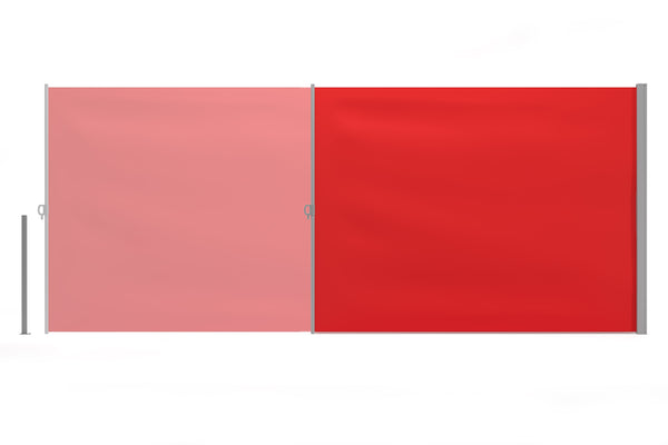 Side awning 200 x 400 cm red