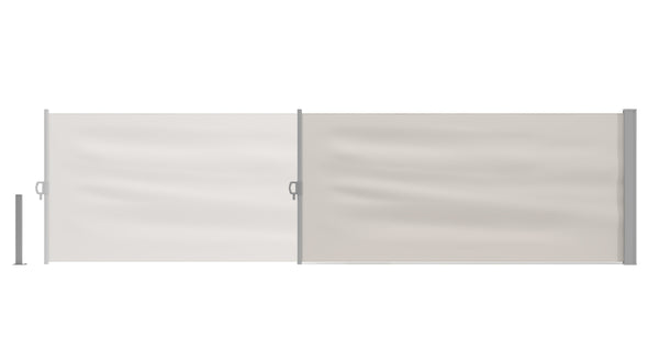 Side awning 100 x 400 cm beige