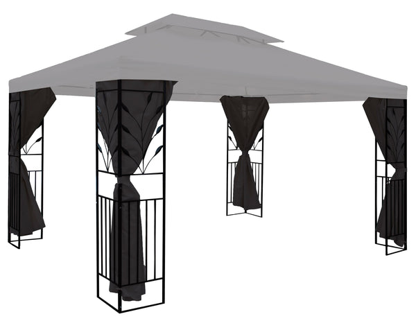 Seitenwände Gartenpavillon LAVEN 4 x 3 m anthrazit