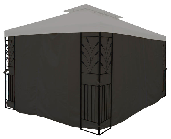 Seitenwände Gartenpavillon LAVEN 4 x 3 m anthrazit