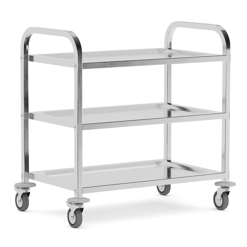 Carrello di servizio in acciaio inox con 3 ripiani
