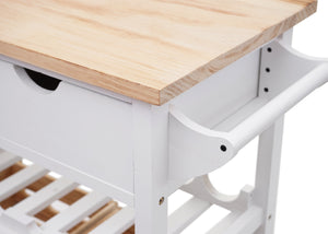 Servierwagen Küchenwagen Kiefernholz 89x119x41cm ~ natur-weiss