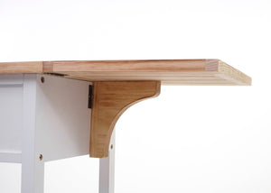 Servierwagen Küchenwagen Kiefernholz 89x119x41cm ~ natur-weiss