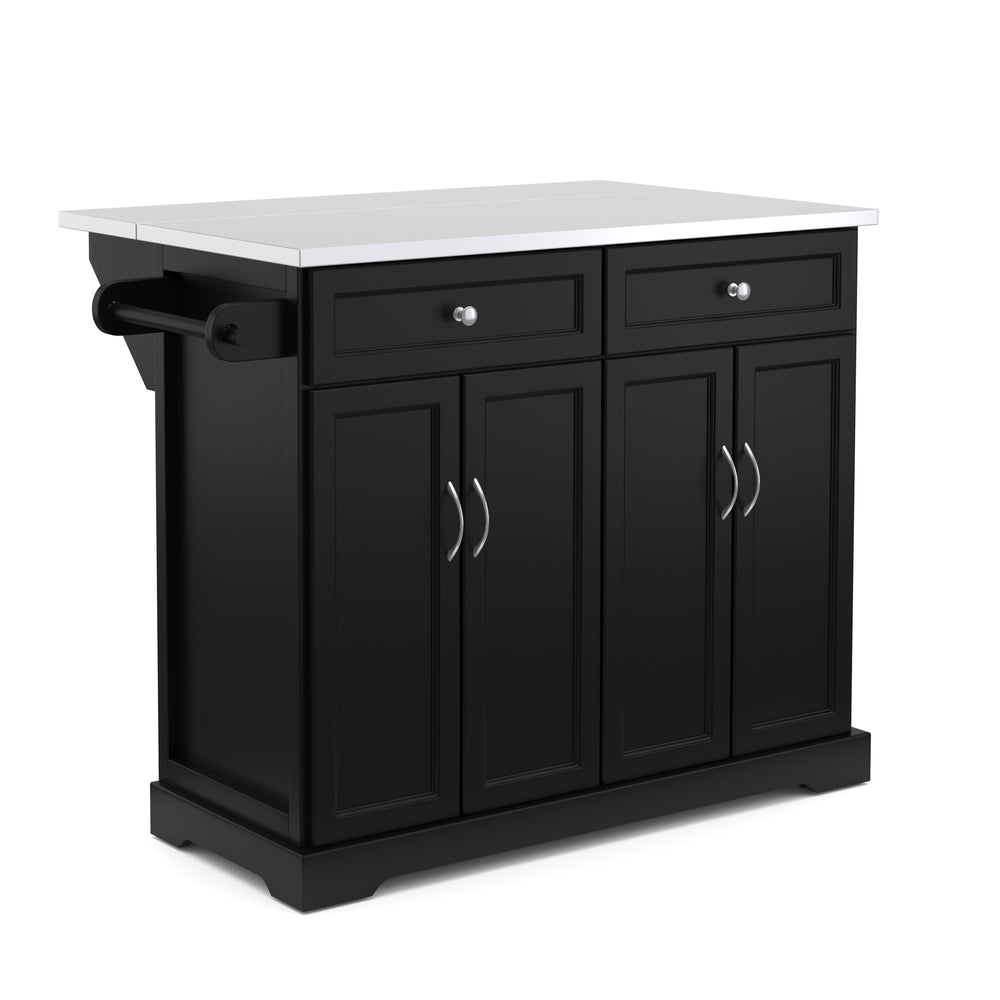 Kitchen island on wheels LUKAS black