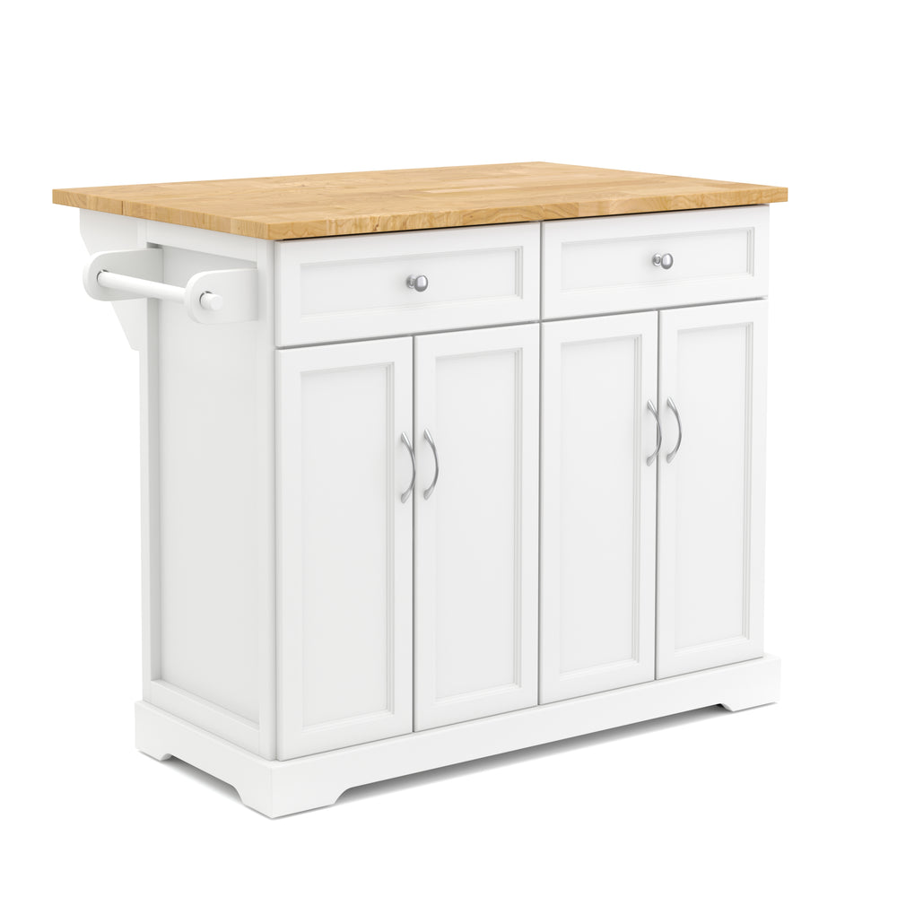 Kitchen island on wheels LUKAS white