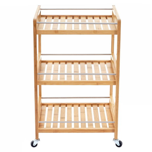 Servierwagen Rollwagen Küchenwagen Bambus 76x46x38cm