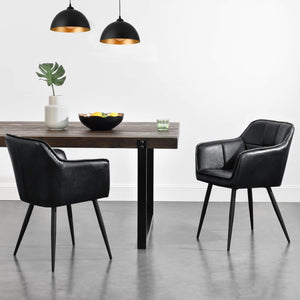 Sessel Birmingham 79x56x54 cm Wildlederimitat Schwarz