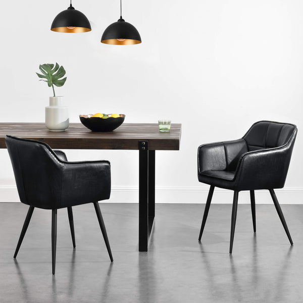 Sessel Birmingham 79x56x54 cm Wildlederimitat Schwarz