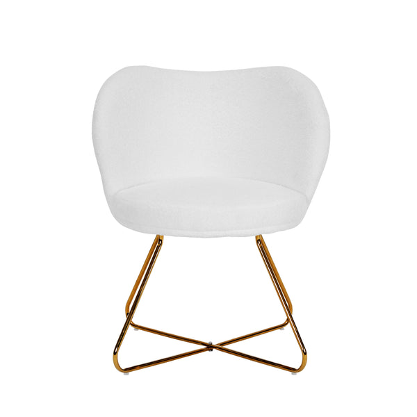 Sessel Teddy SHELDON weiss/gold