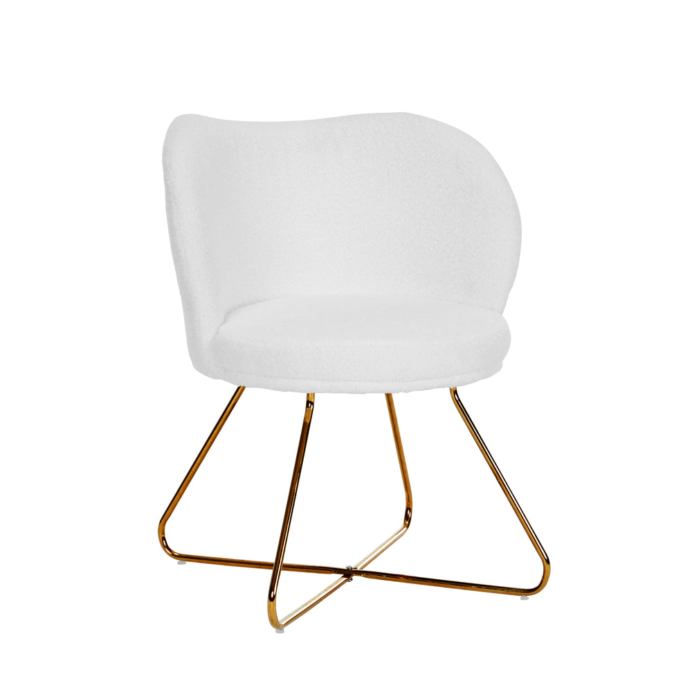 Poltrona Teddy SHELDON bianco/oro