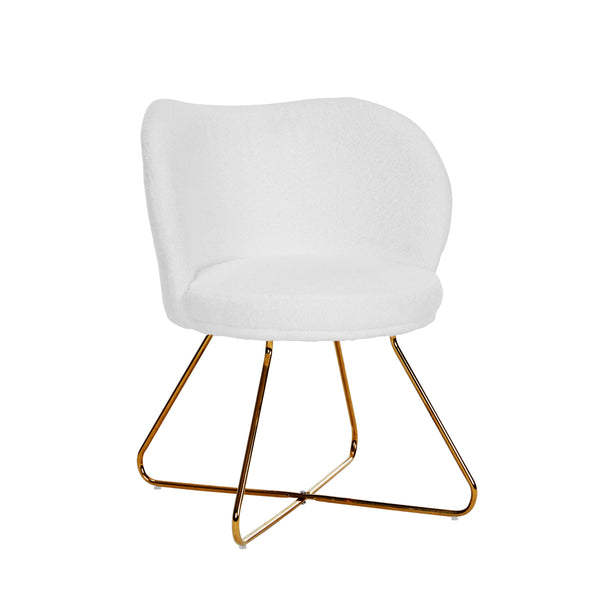Sessel Teddy SHELDON weiss/gold