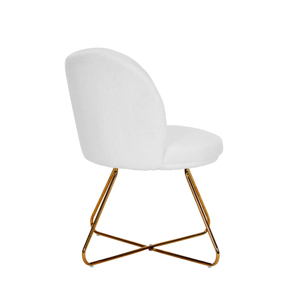 Sessel Teddy SHELDON weiss/gold