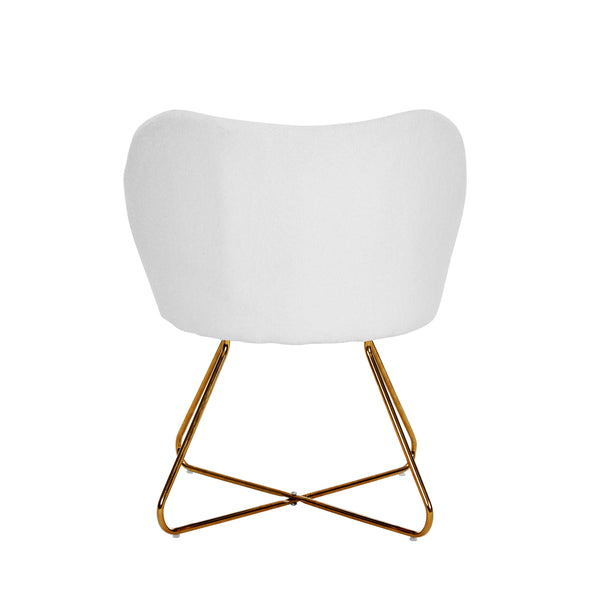 Sessel Teddy SHELDON weiss/gold