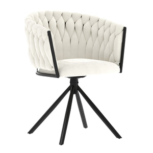 Sessel Samt ALABAMA beige/schwarz