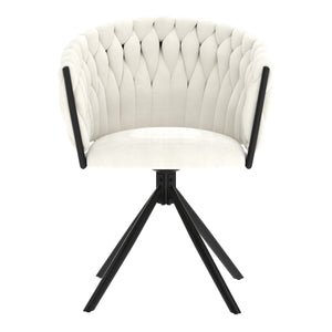 Sessel Samt ALABAMA beige/schwarz