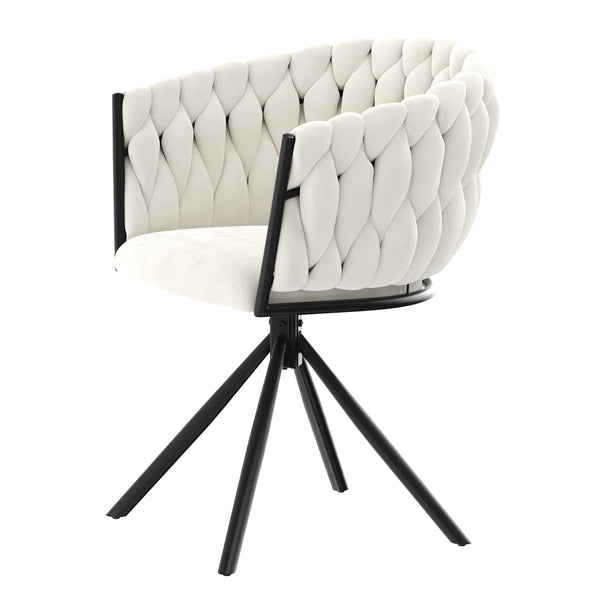 Sessel Samt ALABAMA beige/schwarz