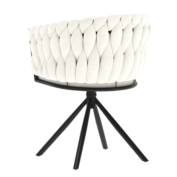 Sessel Samt ALABAMA beige/schwarz