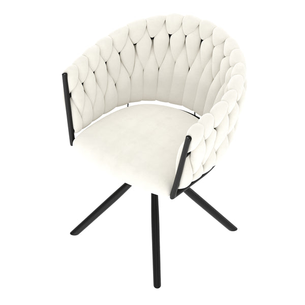 Sessel Samt ALABAMA beige/schwarz