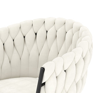Sessel Samt ALABAMA beige/schwarz