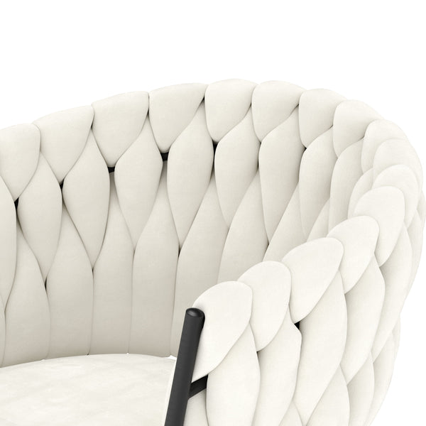 Sessel Samt ALABAMA beige/schwarz