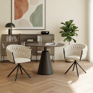 Sessel Samt ALABAMA beige/schwarz