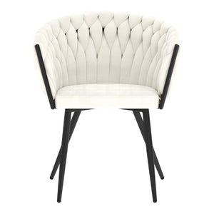 Sessel Samt ROMA beige/schwarz