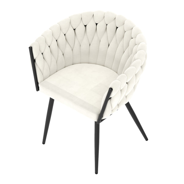 Sessel Samt ROMA beige/schwarz