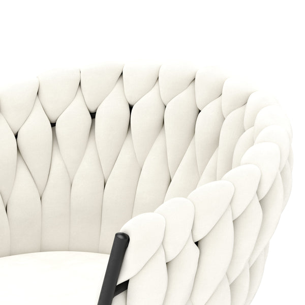 Sessel Samt ROMA beige/schwarz