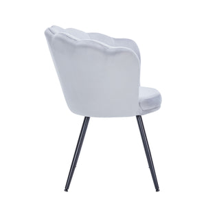 Sessel Samt SHELLY grau/schwarz
