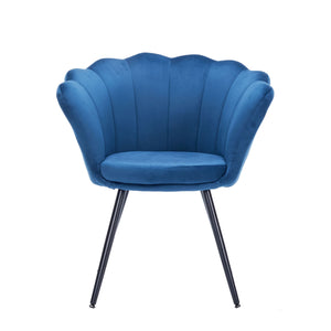 Sessel Samt SHELLY blau/schwarz