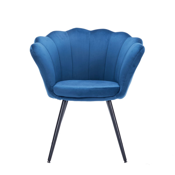 Sessel Samt SHELLY blau/schwarz